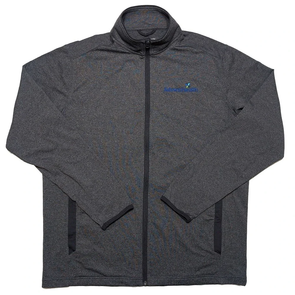 SPORT-TEK AdventHealth Full Zip Performance Jacket Stretch Gray Men's Large L